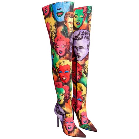 Versace Marilyn Printed Boots w/ Tags 